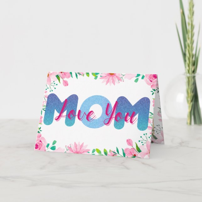 Love you Mum personalised Photos Mothers day Card (Front)