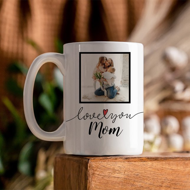 Love You Mum Photo Coffee Mug (Presenting a custom-crafted Mother's Day mug customizable with a photo.)