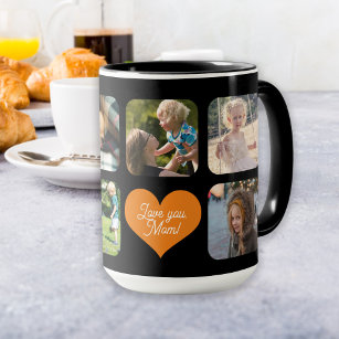Love you mum photo collage personalised coffee mug