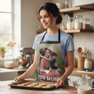 Love You Mum Photo Heart Kitchen Gift Apron