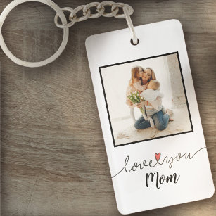 Love You Mum Photo Mother's Day Key Ring