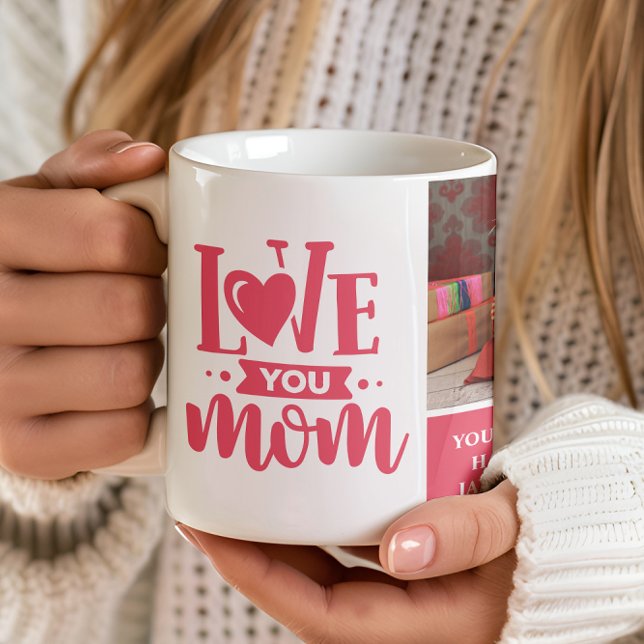 Love You Mum Pink Mother's Day Gift Coffee Mug (Creator Uploaded)