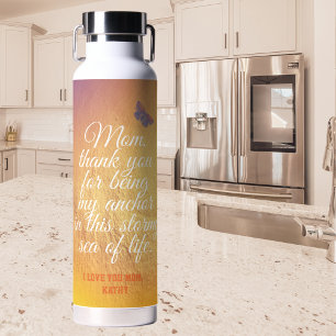 Love You Mum Script Quote Cute Modern Mothers Day  Water Bottle