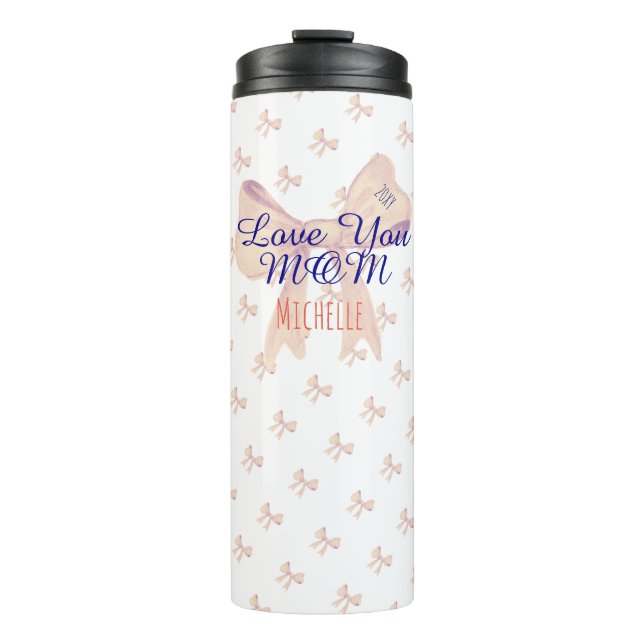 Love You Mum Script Stylish Modern Mothers Day Thermal Tumbler (Front)