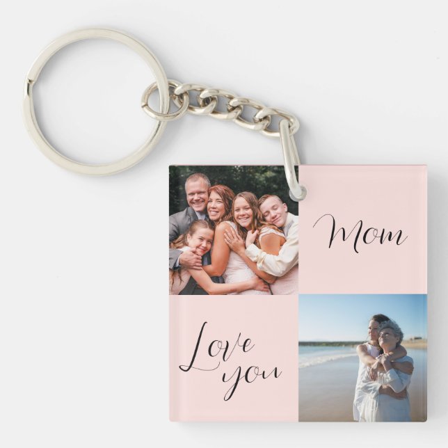 "Love you Mum" sentimental photo gift for mothers  Key Ring (Front)