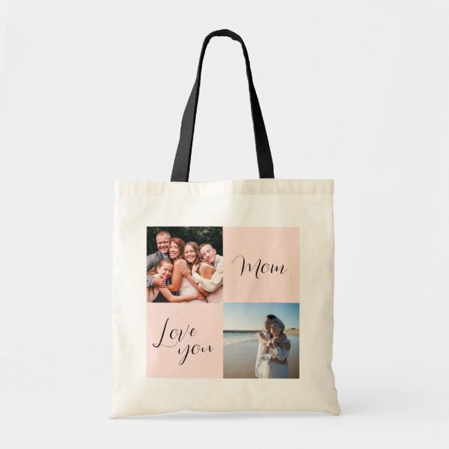 "Love you Mum" sentimental photo gift for mothers  Tote Bag (Front)