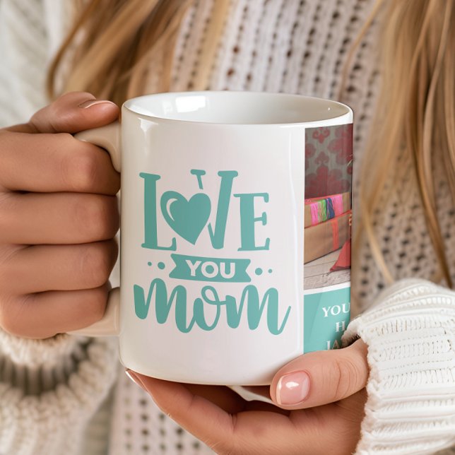 Love You Mum Teal Mother's Day Gift Coffee Mug (Creator Uploaded)