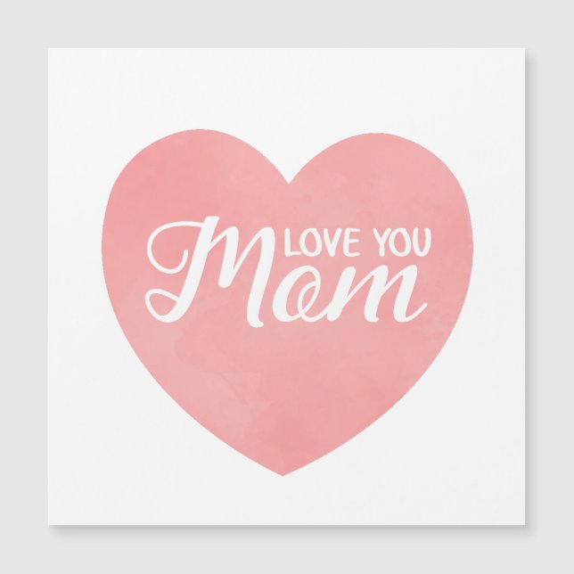 Love you mum text, mother's day pink heart (Front)