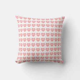 Love you mum text, mother's day pink heart cushion