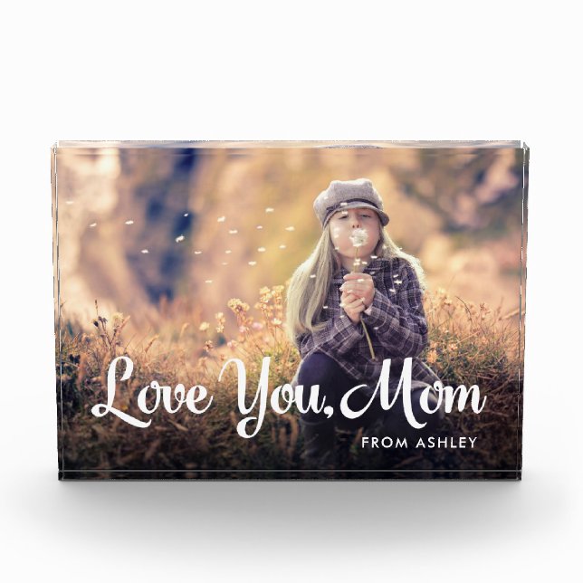 Love You Mum | Trendy White Typography and Photo (Front)