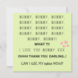 love you MUMMY can i USE tablet mothers day  Holiday Card