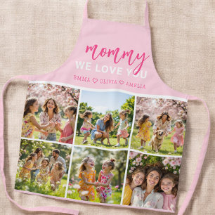  Love You Mummy Cute Pink Photo Collage  Apron