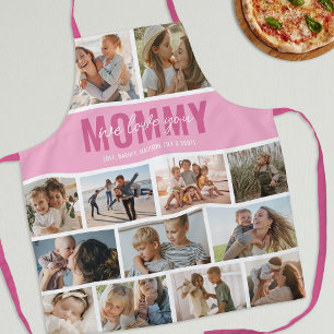 Love You Mummy Photo Collage Pink Apron
