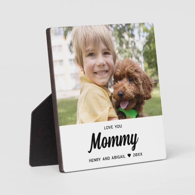 Love You Mummy Photo Family Modern Keepsake Plaque (Front)
