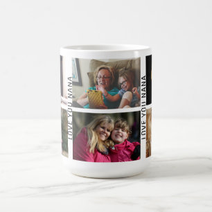 Love You Nana 6 Photo Custom Collage Grandma Coffee Mug