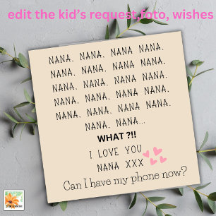 love you nana can i have phone mothers day holiday card