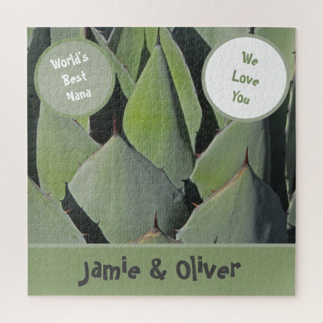 Love You Nana Green Plant Desert Southwest Grandma Jigsaw Puzzle (Vertical)