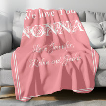 Love You NONNA Elegant Script Grandkids Names Cute