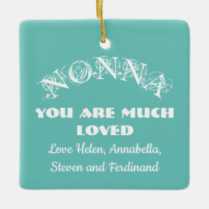 Love You Nonna Mum Mother Custom Family Names Ceramic Ornament