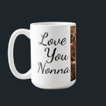 Love You Nonna/Nanna Custom Photo  Coffee Mug<br><div class="desc">Custom white mug featuring elegant black stacked script that says "Love you Nonna" on both sides, with a centre area to upload your own photo—perfect from one grandchild or a group of grandkids. Prefer “Nanna” instead? You can customise the name to fit your family. A heartfelt, personalised gift for Mother’s...</div>