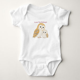 Love You Owlways Cute Barn Owl Baby Bodysuit
