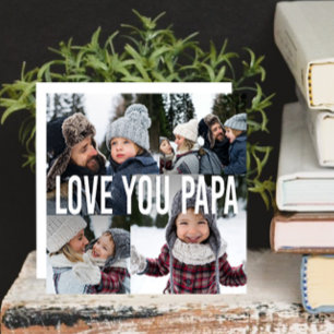 Love You Papa Photo Collage Father's Day Holiday Card