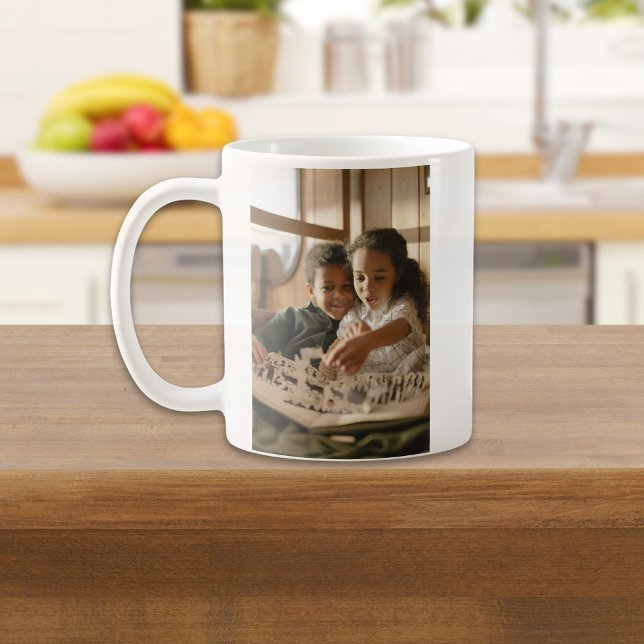 Love You Papa Simple Script Photo Coffee Mug (We Love You Papa Photo Mug)