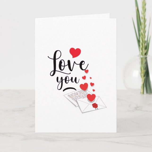 Love You Personalised Folded Card (Front)