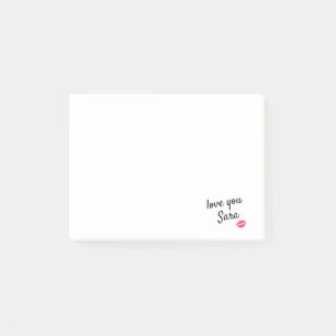 Love you personalised kiss Post-Its Post-it Notes