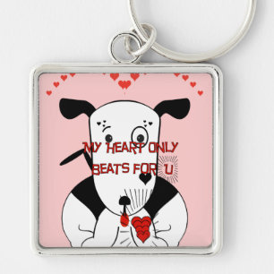 Love You Petey the Bull Terrier Key Ring