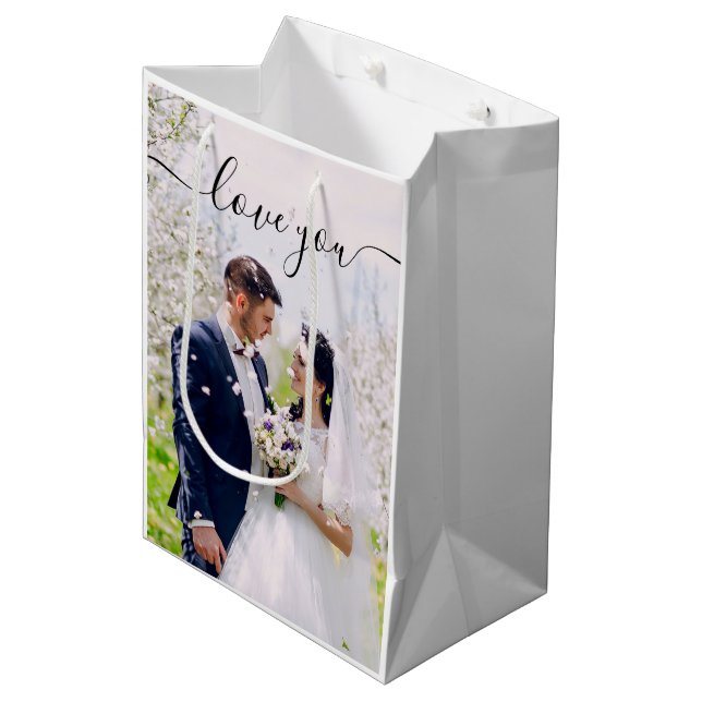 Love You Photo Gift Bag (Front Angled)