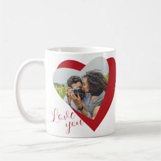love you photo heart coffee mug