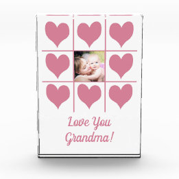Love You Photo & Pink Hearts Photo Block