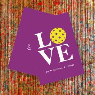 "LOVE You, Pickleball, Forever" Raspberry Card