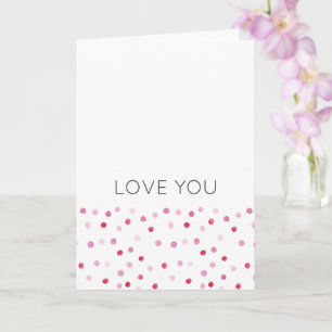 LOVE YOU Pink Polka Dots NAME Sweet Artisan  Card