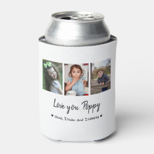 Love You Poppy Happy Father's Day 2021 Photo Can Cooler