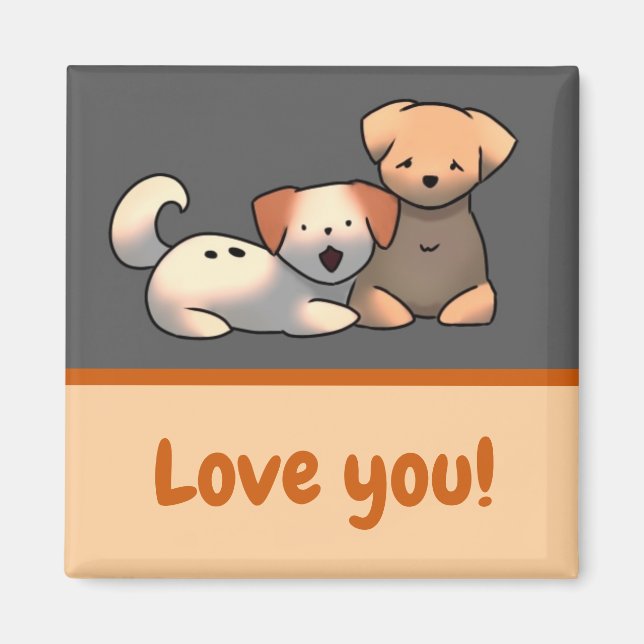 Love You puppies  Magnet (Front)