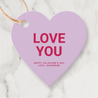 Love you purple heart cute Valentine's Day custom