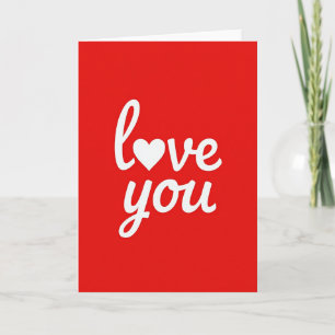 Love You Red Faux Gold Foil Card