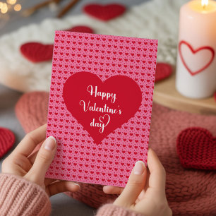 Love You Red Hearts Valentine Greeting Card