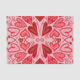 Love You Red Hearts Valentine   Tissue Paper