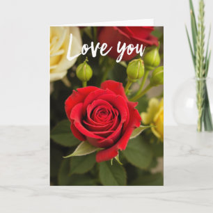 Love You Red Rose Card