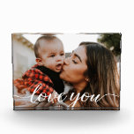 Love You Script Custom Photo Block<br><div class="desc">Using a beautiful and modern script for the words "Love You",  this custom photo block can be easily personalised with your own favourite image. An elegant design to be cherished and displayed,  a modern photo frame option. A gift to be well received.</div>