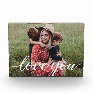 Love You Script Personalised Photo Block