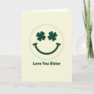 Love You Sister Shamrock Card