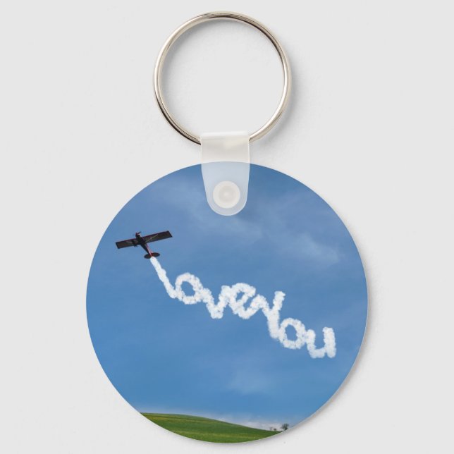 Love You Skywriting Key Ring (Front)