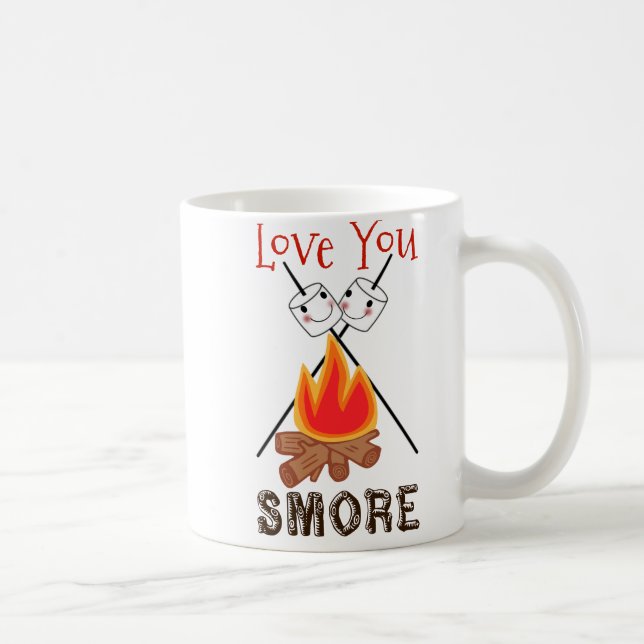 Love you Smore Coffee Mug White Camping (Right)