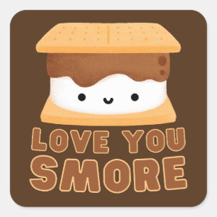 Love You Smore, Cute, Valentines Gift Square Sticker