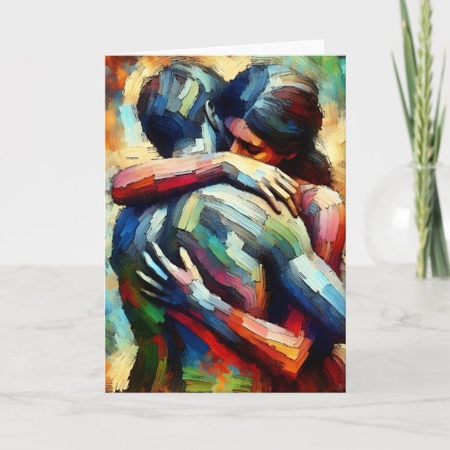 Love You So Much | Lover's Embracing  Card (Front)