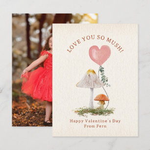 Love You So Mush Mushroom School Valentine Photo Postcard